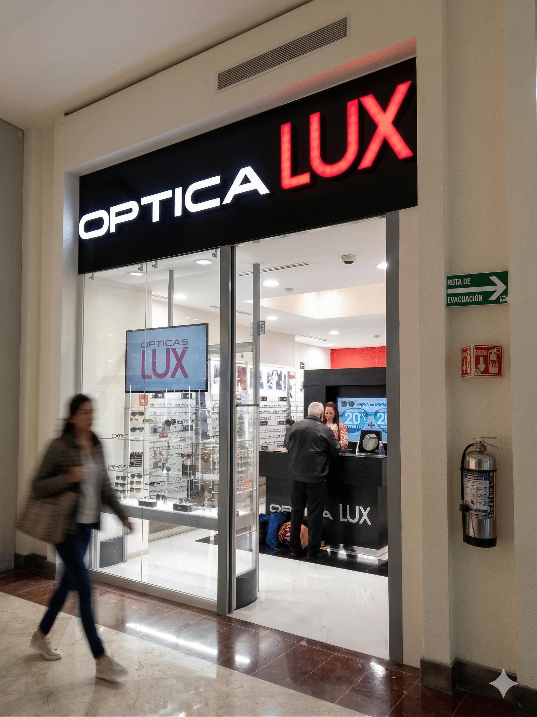 Óptica Lux proyecto comercial Almanza Studio